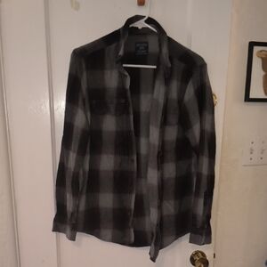 Faded Glory | Men's Plaid Button Down Shirt in Black and Gray